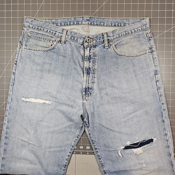 Polo Ralph Lauren Jeans Mens 36x32 Faded Distressed Repaired Straight Relaxed - Picture 6 of 16